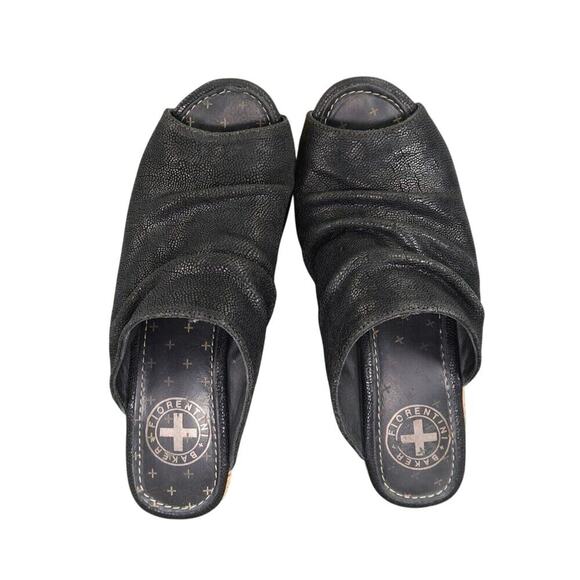 Fiorentini+Baker Shoes Women 40 Wedge Sandal Fashion Leather Platform Cork Black - Picture 8 of 16